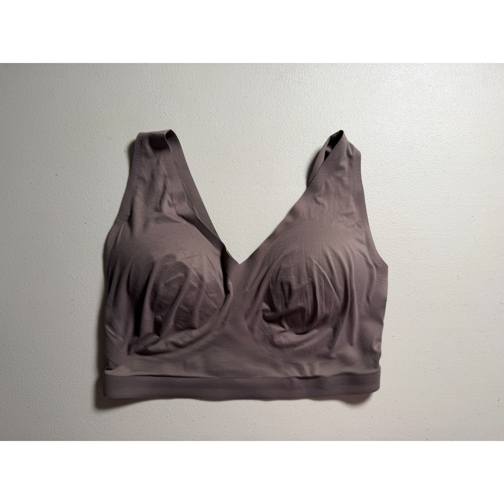 Soma Enbliss Bralette Size L Brown Padded Wire Free Pull On Seamless 36D-G 38A-C